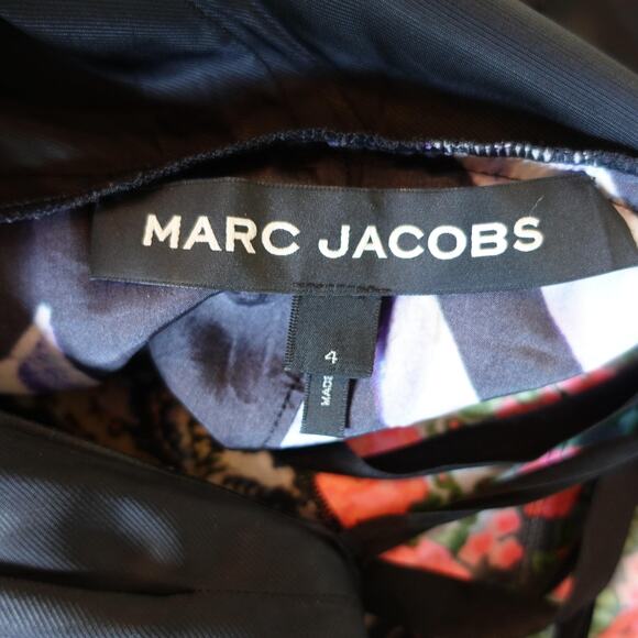 Vintage Marc Jacobs Runway Photographic Stripe Midi Dress 4 Y2K Floral Leopard - Picture 8 of 14